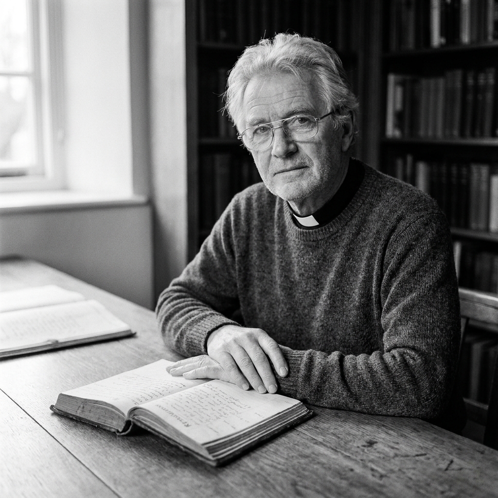 Reverend Paul Trevor Darlington, longest-serving trustee, photographed in the side room of St Oswald's.